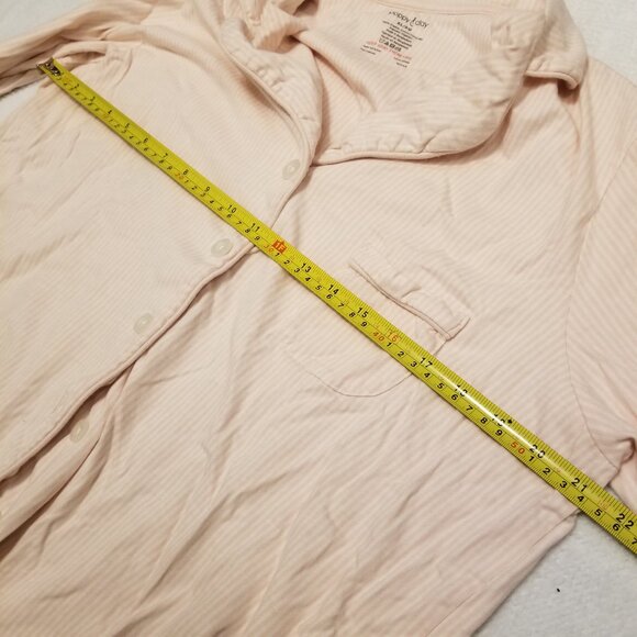 Pink 100% Organic Cotton Striped Pajamas PJ's 2 Piece Set X-Large Poppy & Clay - Picture 13 of 14